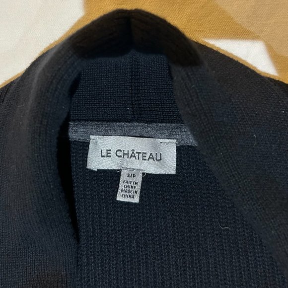 Le Chateau Black Mens Shawl Sweater Small - Picture 3 of 5